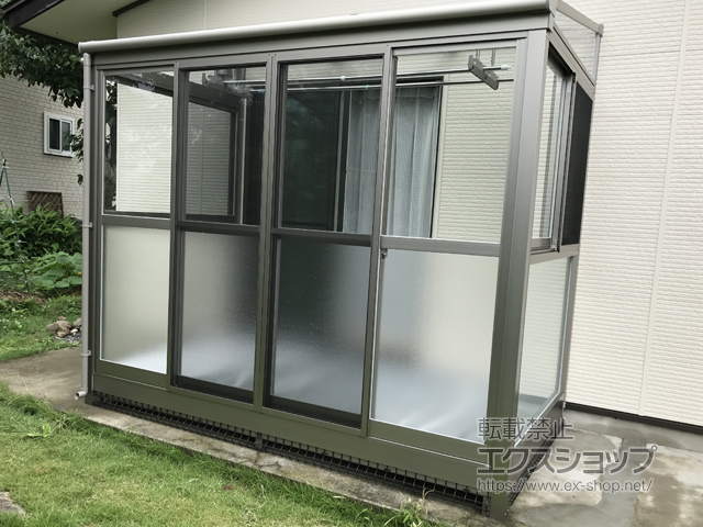 岩手県一関市ののテラス囲い・サンルーム サニージュ F型 床納まり ランマ無 積雪〜20cm対応 施工例
