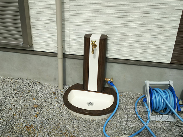 神奈川県川崎市のの立水栓・ガーデンシンク 立水栓ユニット フォレット 施工例