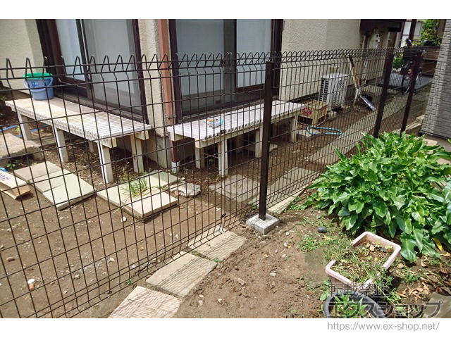 東京都江戸川区ののフェンス・柵 メッシュフェンス G10 自由柱 施工例