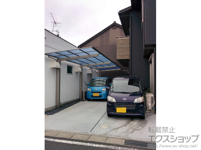 山口県岩国市ののカーポート ネスカＦ (フラットスタイル) 縦連棟 積雪〜20cm対応 施工例