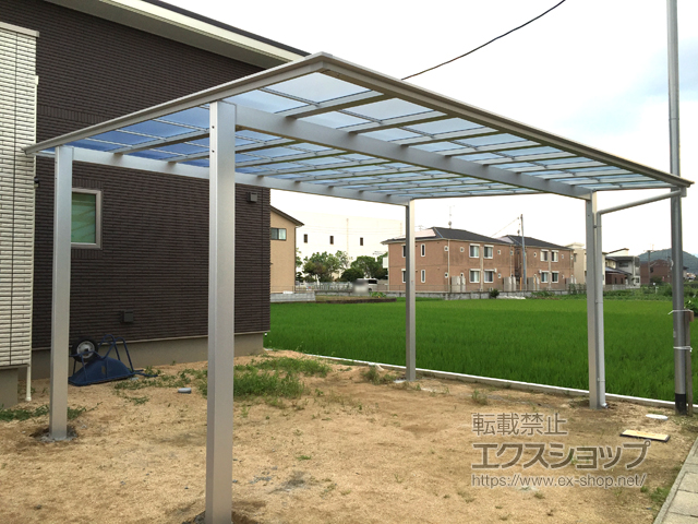 岡山県総社市ののカーポート ソリッドポート ワイド　積雪〜20cm対応 施工例