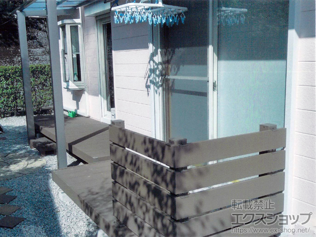 福岡県福岡市ののウッドデッキ マージウッドデッキ＋ルーバーデッキフェンス 施工例