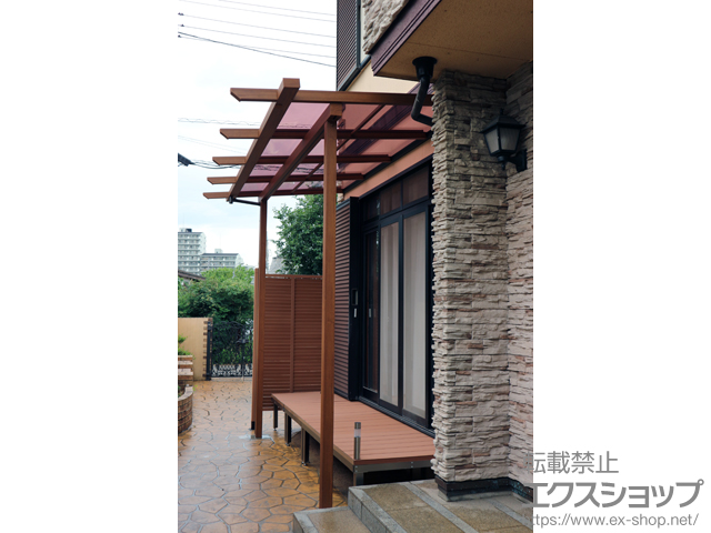 千葉県四街道市ののテラス屋根 サザンテラス (パーゴラ仕様) テラスタイプ 単体 積雪〜20ｃｍ対応 施工例