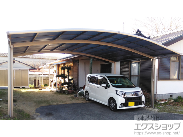 大分県中津市ののカーポート ネスカR (ラウンドスタイル) ワイド 積雪〜20cm対応 施工例