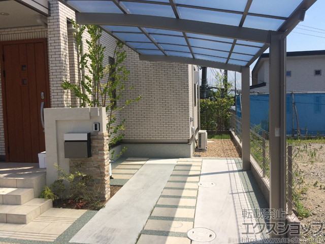 大阪府四條畷市ののカーポート ネスカR (ラウンドスタイル) 積雪〜20cm対応 施工例