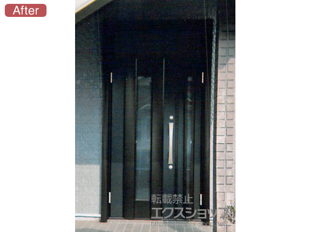 宮城県仙台市のの玄関ドア ノバリス玄関ドア A13型 断熱K4仕様 ランマ付 親子ドア 左勝手 施工例