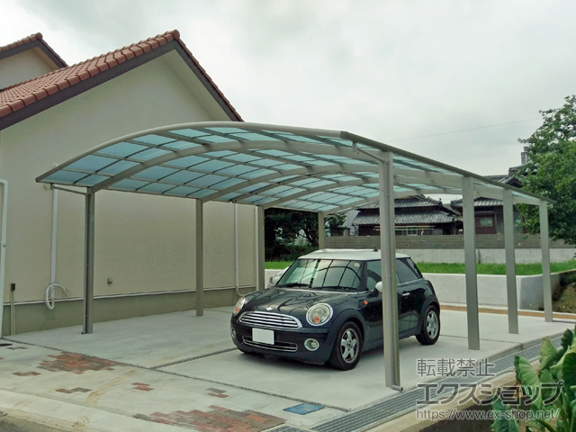 香川県丸亀市ののカーポート レイナツインポートグラン たて並列セット 積雪〜20cm対応 *カバー材付 施工例