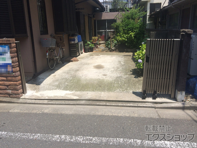 東京都葛飾区ののカーゲート トリップゲート RA型 ノンレール 片開き 33S 格子ピッチ282ｍｍ 施工例