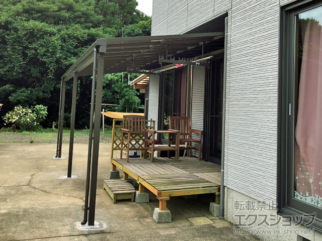長崎県平戸市ののテラス屋根 スピーネ F型 テラスタイプ 連棟 積雪〜20cm対応 施工例