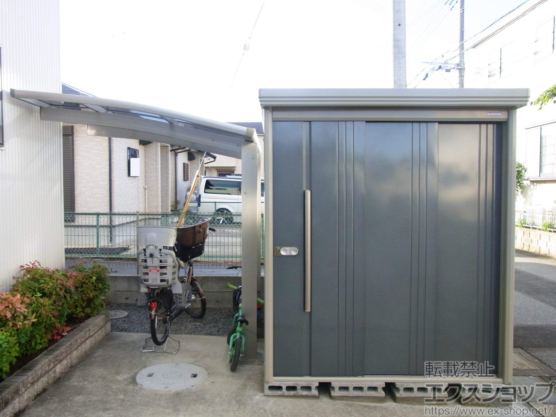 千葉県野田市ののサイクルポート・駐輪場 プレシオスポート ミニ 積雪〜20cm対応 施工例