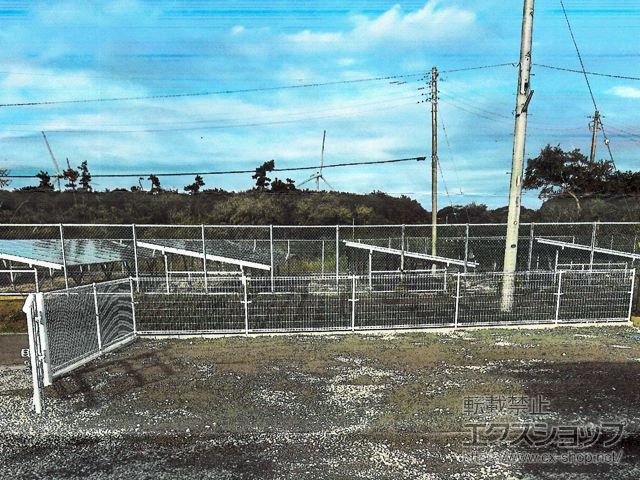 茨城県神栖市ののフェンス・柵 メッシュフェンス M0 間仕切柱 *m販売 施工例