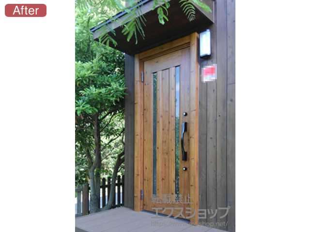 千葉県山武郡九十九里町のLIXIL リクシル（トステム）の玄関ドア リシェントII アルミK6仕様 片開き仕様(ランマ無)L C16型 施工例
