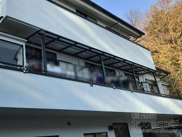 埼玉県新座市ののバルコニー・ベランダ屋根 プレシオステラス R型 屋根タイプ 連棟 積雪〜20cm対応 施工例