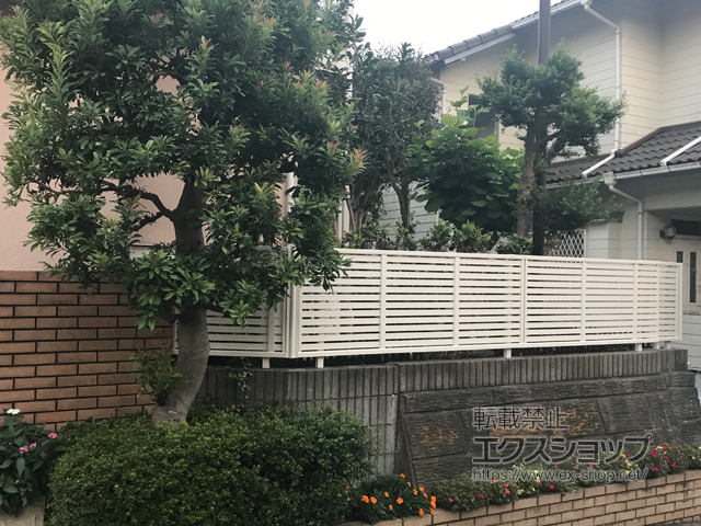 神奈川県横浜市ののフェンス・柵 シンプレオフェンス3型 横太格子 自由柱施工 施工例