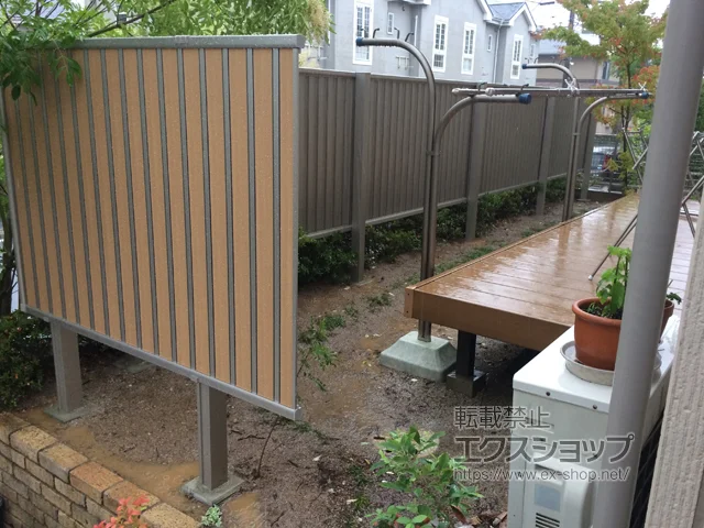 福岡県岡山市のValue Selectのフェンス・柵・塀 ルシアスフェンスF01型 たて目隠しタイプ 2段支柱 施工例
