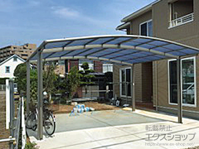 茨城県取手市ののカーポート ネスカR (ラウンドスタイル) ワイド 積雪〜20cm対応 施工例