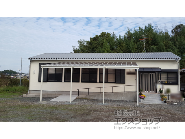 熊本県玉名市ののテラス屋根 スピーネ F型 テラスタイプ 3連棟 積雪〜20cm対応 施工例