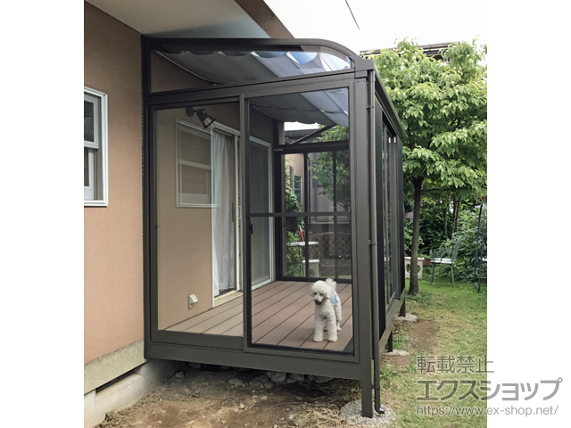 神奈川県横浜市ののテラス囲い・サンルーム サニージュ R型 床納まり ランマ無 積雪〜20cm対応 施工例