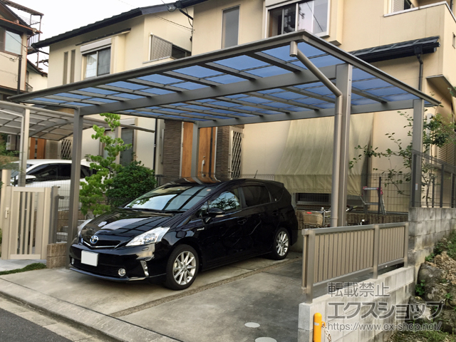 京都府京都市ののカーポート ネスカF (フラットスタイル) ワイド 積雪〜20cm対応 施工例
