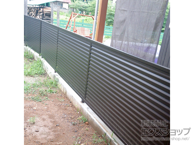 長野県長野市ののフェンス・柵 ミエーネフェンス 目隠しルーバータイプ 自由柱施工 施工例
