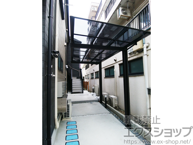 神奈川県相模原市ののサイクルポート・駐輪場 ニューマイリッシュミニ 逆勾配 前下がり 積雪〜20cm対応 施工例