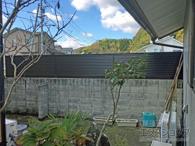 大分県由布市ののフェンス・柵 ミエーネフェンス 目隠しルーバータイプ 自由柱施工 施工例