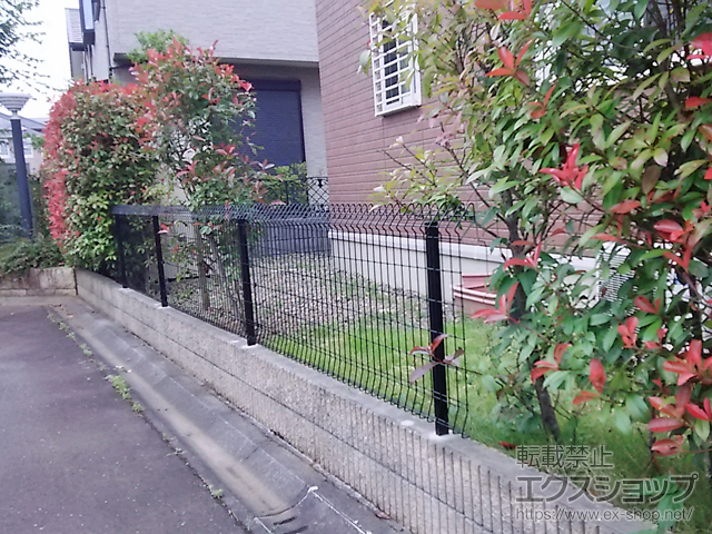 茨城県土浦市ののフェンス・柵 メッシュフェンス G10-R 自由柱 施工例