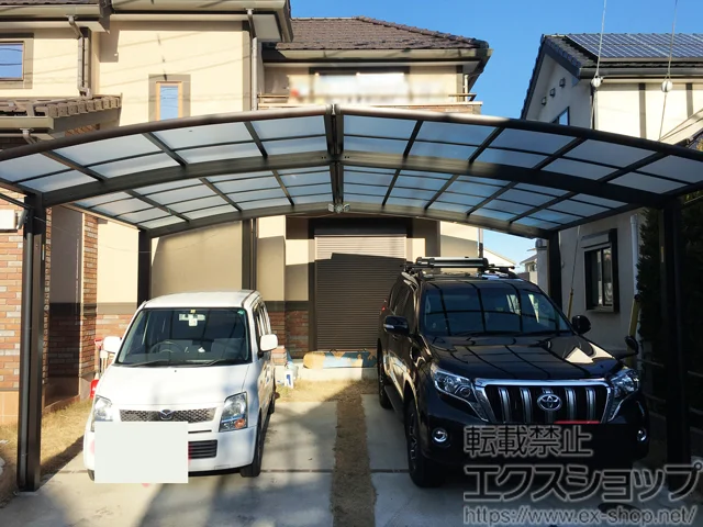 千葉県成田市のYKKAPのカーポート レイナポートグラン M合掌 積雪〜20cm対応 施工例