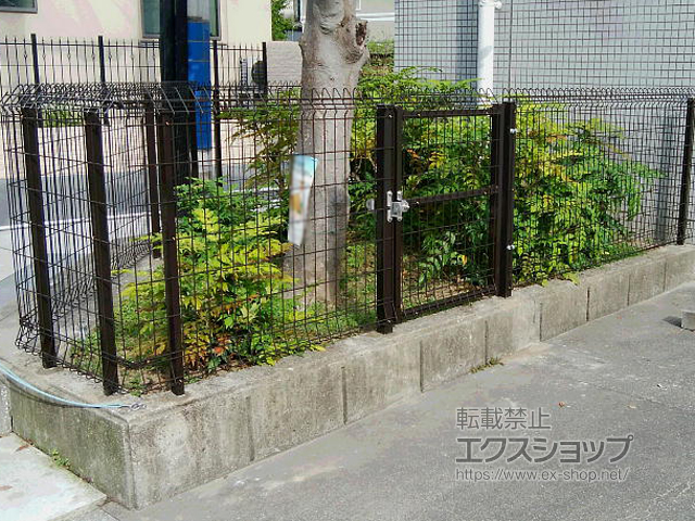 兵庫県神戸市ののフェンス・柵 メッシュフェンス G10-R 自在柱 施工例