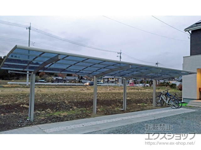 茨城県高萩市ののカーポート プレシオスポート 縦連棟 積雪〜20cm対応 施工例