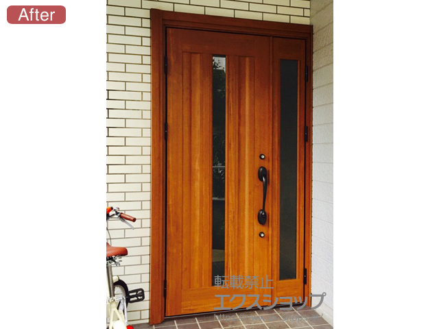 埼玉県鴻巣市のの玄関ドア ドアリモ玄関ドア アルミ仕様 手錠 親子仕様 ランマ無 S03 外観左勝手 施工例