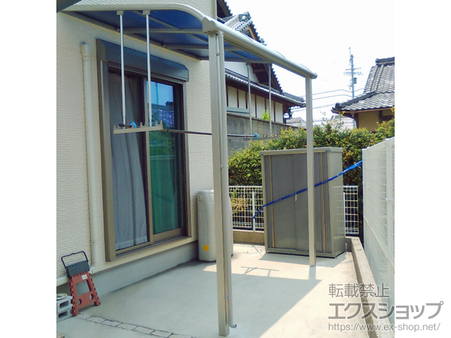大阪府泉南市ののテラス屋根 プレシオステラス R型 テラスタイプ 単体 積雪〜20cm対応 施工例