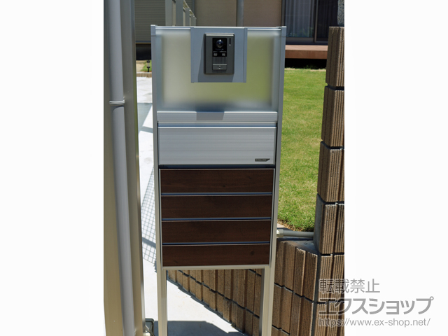 千葉県袖ケ浦市のの機能門柱・ポスト スリム モダン ボーダーパネルタイプ 施工例