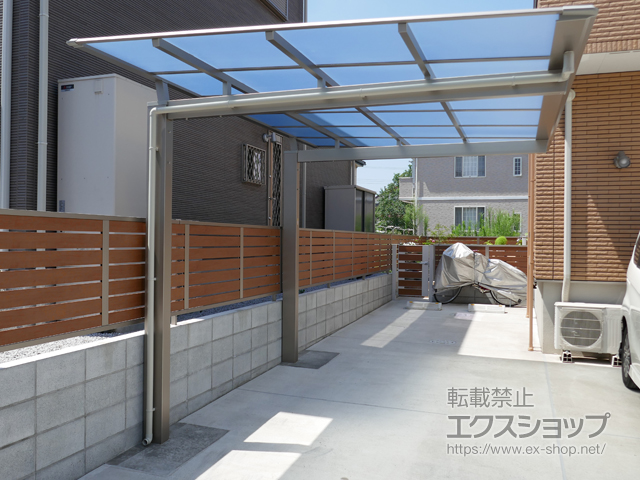 埼玉県北本市ののカーポート ニューマイリッシュ 逆勾配 前下がり 積雪〜20cm対応 施工例