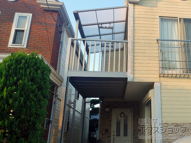 千葉県市川市ののバルコニー・ベランダ屋根 スピーネ F型 ビューステージFスタイル屋根タイプ 単体 積雪〜20cm対応 施工例