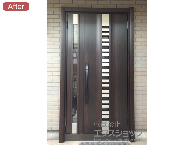 千葉県松戸市のLIXIL リクシル（トステム）の玄関ドア リシェントII 断熱K4仕様 親子仕様(ランマ無)R E90型※タッチキー(キー付リモコン)仕様 施工例