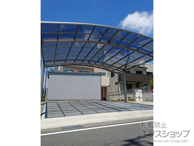 静岡県富士宮市ののカーポート ネスカR (ラウンドスタイル) ワイド 積雪〜20cm対応 施工例