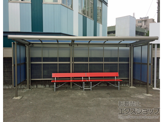 神奈川県座間市ののサイクルポート・駐輪場 フーゴAパーク (アーチスタイル) パネル3面囲い 連棟 積雪〜20cm対応 施工例