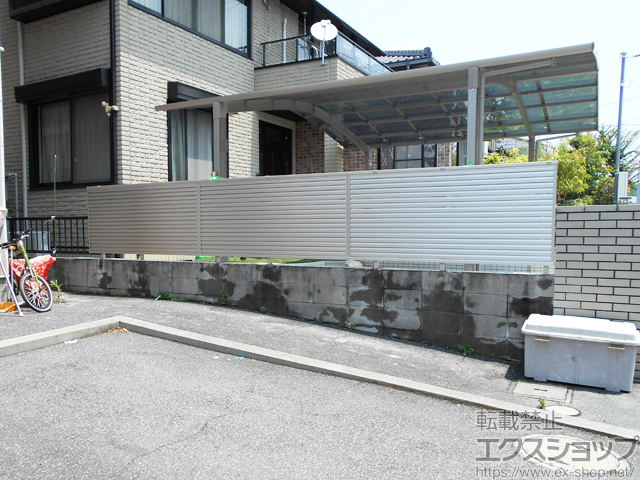 広島県広島市ののフェンス・柵 ミエーネフェンス 目隠しルーバータイプ 自由柱施工 施工例