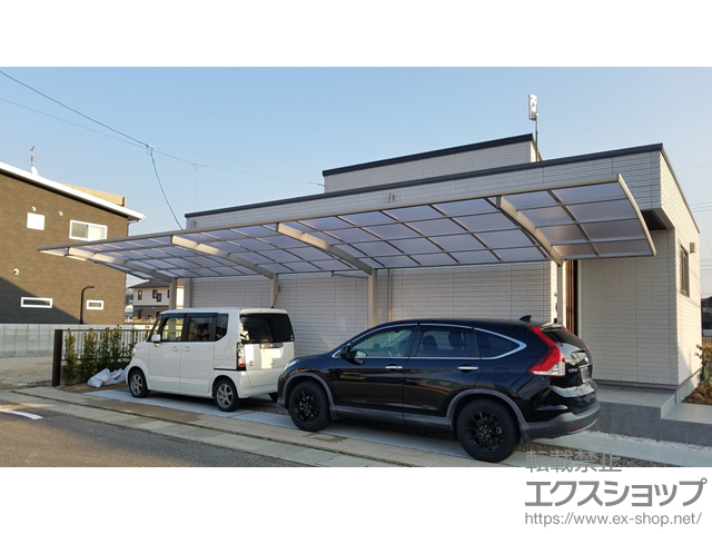 岡山県倉敷市ののカーポート レイナポートグラン 縦連棟　積雪〜20cm対応 施工例