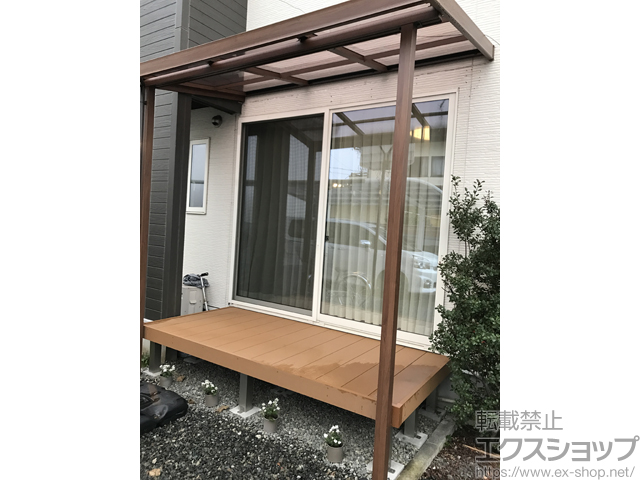 熊本県菊池郡菊陽町ののテラス屋根 シュエット テラスタイプ 単体 積雪〜20cm対応 施工例