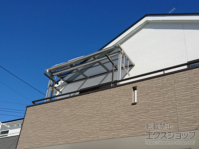 茨城県古河市ののバルコニー・ベランダ屋根 プレシオステラス F型 屋根タイプ 単体 積雪〜20cm対応 施工例