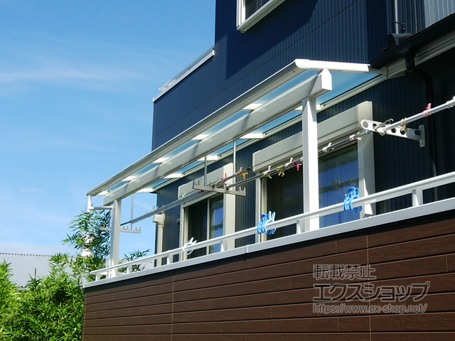 埼玉県戸田市ののバルコニー・ベランダ屋根 ヴェクターテラス F型 屋根タイプ 単体 積雪〜20cm対応 ※1 施工例