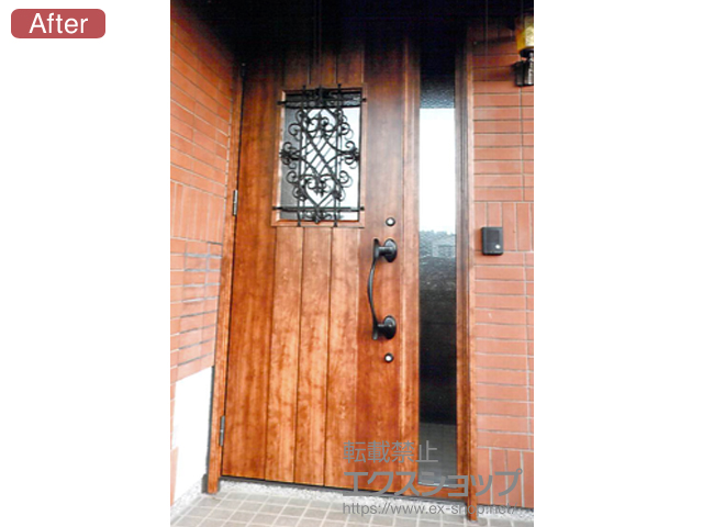 熊本県菊池郡大津町のLIXIL リクシル（トステム）の玄関ドア リシェントII 断熱K4仕様 片袖仕様(ランマ無)L C41型 施工例