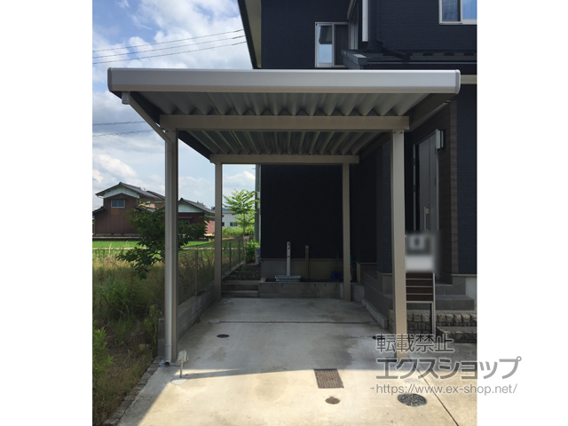 兵庫県豊岡市ののカーポート ジーポートneo 積雪100cmAタイプ 角柱4本柱 積雪〜100cm対応 施工例