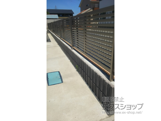 宮城県石巻市ののフェンス・柵 ライシスフェンス 10型 太横桟 フリーポールタイプ 施工例