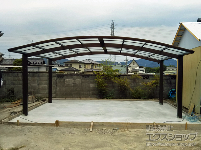 大阪府羽曳野市ののカーポート プレシオスポート ワイド 積雪〜20cm対応 施工例