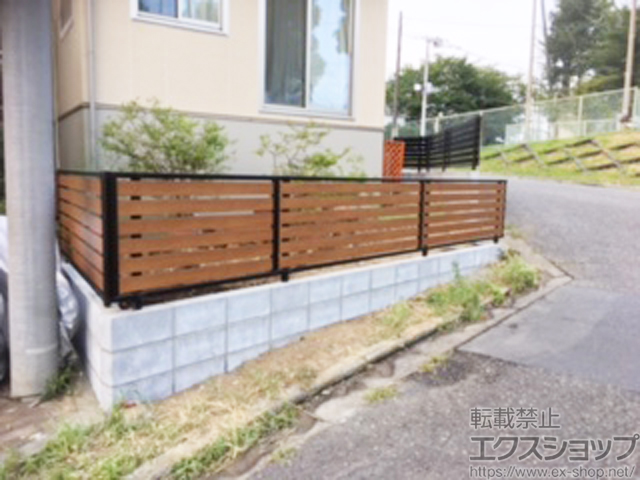 神奈川県横浜市ののフェンス・柵 モクアルフェンス 横板タイプ 自由柱施工 施工例