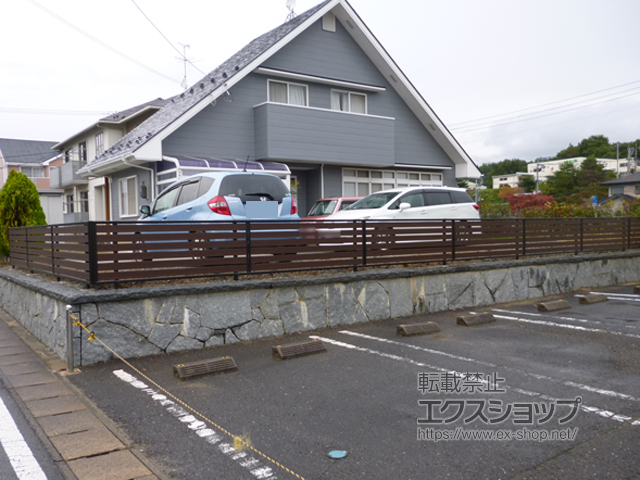 福島県田村市ののフェンス・柵 モクアルフェンス 横板タイプ 自由柱施工 施工例