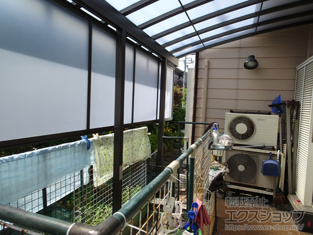 神奈川県横浜市のLIXIL リクシル（トステム）のテラス屋根 パワーアルファ L型 テラスタイプ 単体 積雪〜30cm対応 施工例